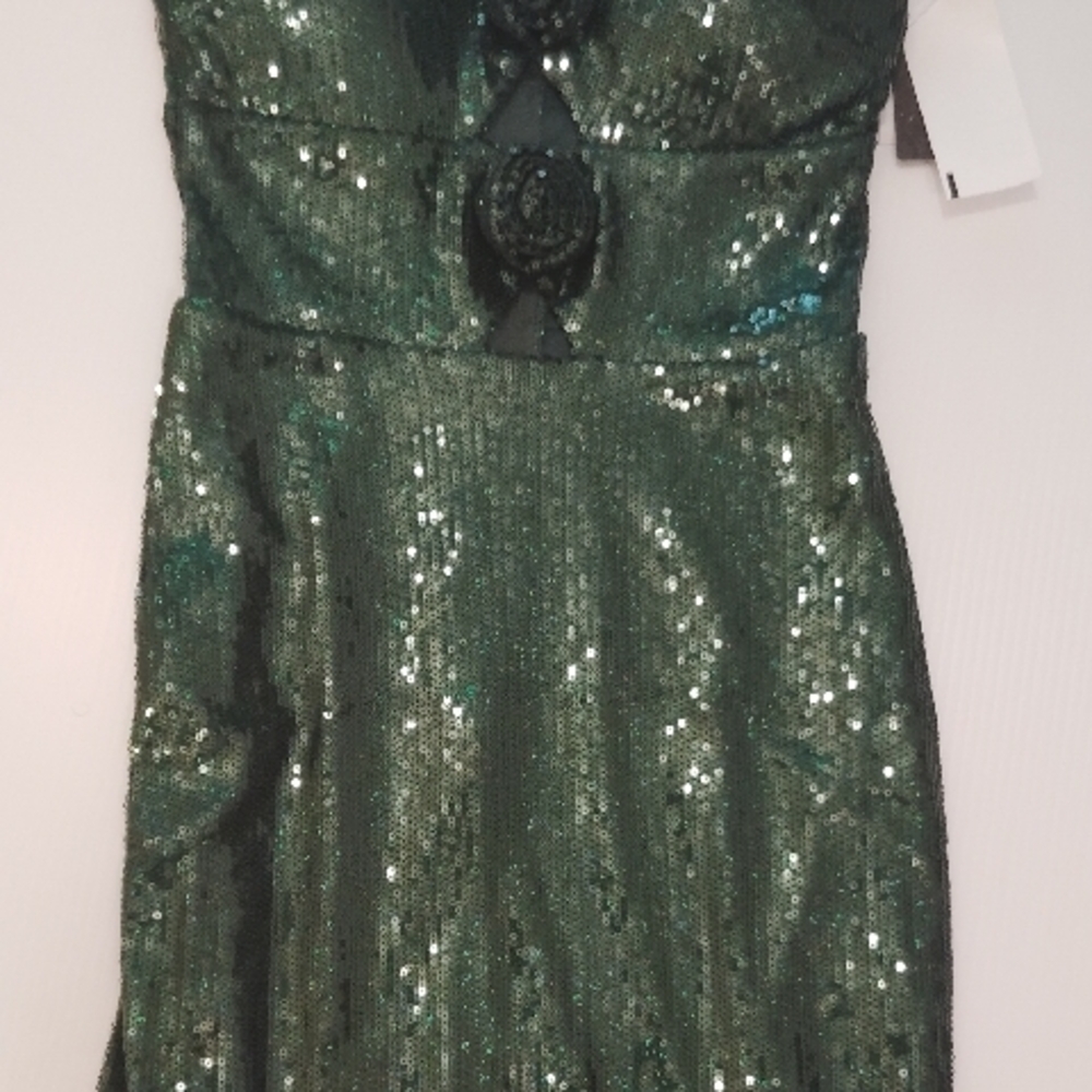 Elegant Midnight Doll Green Sequin Dress